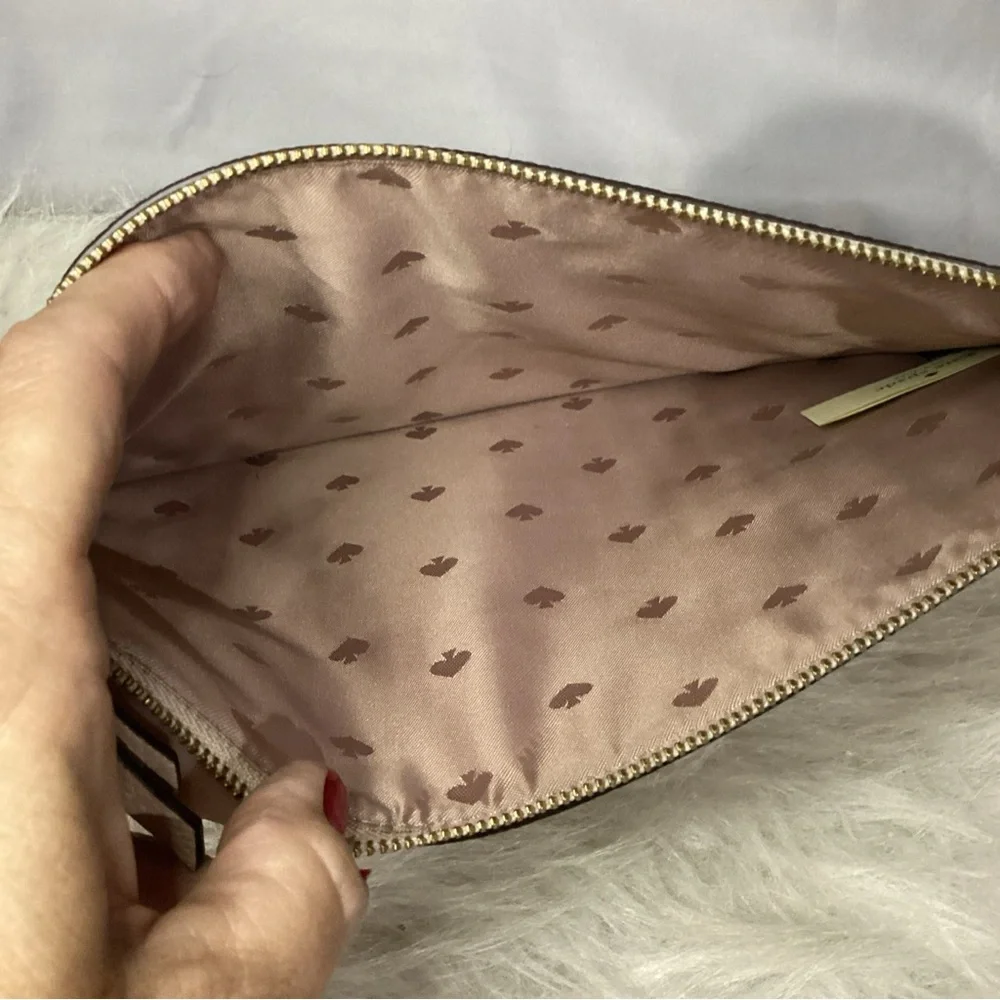 Kate Spade Gia Larchmont Ave Butterfly Leather Clutch Pouch EUC Beautiful - Picture 4 of 8
